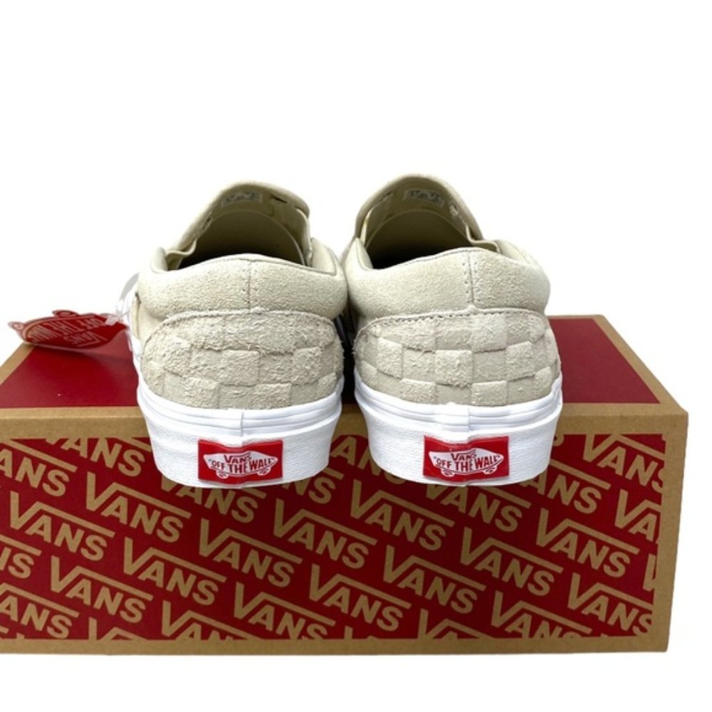 VANS Classic Slip On Embossed Check Shoes Casual Suede Oatmeal Men VN000XG8B04 - Picture 9 of 11